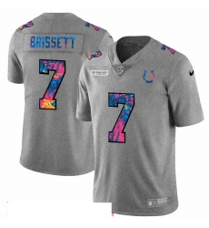 Men Indianapolis Colts 7 Jacoby Brissett Men Nike Multi Color 2020 NFL Crucial Catch NFL Jersey Greyheather