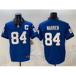 Men Indianapolis Colts 84 Tyler Warren Blue 2025 F U S E  Throwback Vapor Limited Stitched Football Jersey