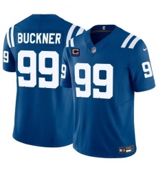 Men Indianapolis Colts 99 DeForest Buckner Blue 2024 F U S E  With 4 Star C Patch Vapor Limited Stitched Football Jersey