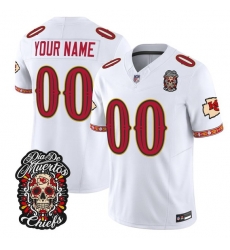Men Kansas City Chiefs Active Player Custom White F U S E D%C3%ADa de los Muertos Vapor Limited Stitched Football Jersey Men Kansas City Chiefs Active Player Custom White F U S E D%C3%ADa de los Muertos Vapor Limited Stitched Football Jersey