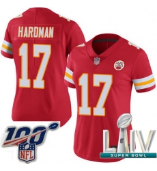 2020 Super Bowl LIV Women Kansas City Chiefs #17 Mecole Hardman Limited Red Rush Vapor Untouchable Football Jersey