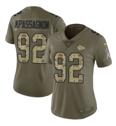 Nike Chiefs #92 Tanoh Kpassagnon Olive Camo Womens Stitched NFL Limited 2017 Salute to Service Jersey