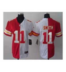 Nike women nfl jerseys kansas city chiefs #11 smith white-red[Elite split]