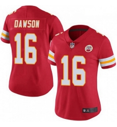 Women Kansas City Chiefs 16 Len Dawson Red Vapor Limited Jersey