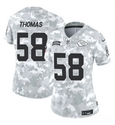 Women Kansas City Chiefs 58 Derrick Thomas 2024 F U S E Arctic Camo Salute To Service Limited Stitched Football Jersey