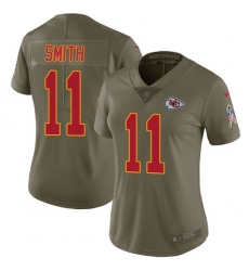 Womens Nike Chiefs #11 Alex Smith Olive  Stitched NFL Limited 2017 Salute to Service Jersey