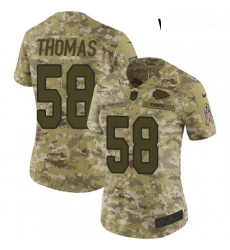 Womens Nike Kansas City Chiefs 58 Derrick Thomas Limited Camo 2018 Salute to Service NFL Jersey