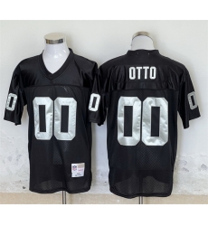 Men Las Vegas Raiders 00 Jim Otto Black Throwback Stitched Football Jersey