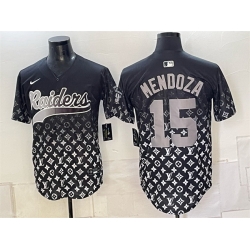 Men Las Vegas Raiders  15 Fernando Mendoza Black Vapor Limited Stitched Baseball Jersey