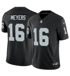 Men Las Vegas Raiders 16 Jakobi Meyers Black 2023 F U S E  With John Madden Patch Vapor Limited Stitched Football Jersey