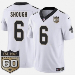 Men Nike New Orleans Saints White Shough #6 White Stitched F U S E Stitched Jersey