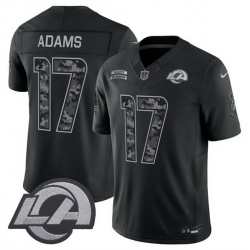 Men Los Angeles Rams  17 Davante Adams Black F U S E  2026 Salute to Service Limited Stitched Football Jersey