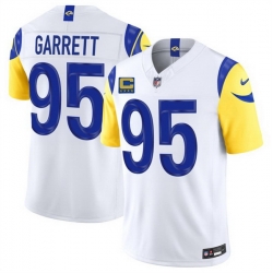 Men Los Angeles Rams  95 Myles Garrett White 2026 F U S E  4 Star C Patch Vapor Limited Stitched Football Jersey