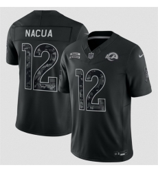 Youth Los Angeles Rams  12 Puka Nacua Black 2026 Salute to Service Limited Stitched Football Jersey