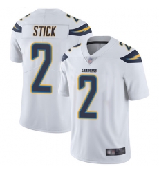 Chargers 2 Easton Stick White Men Stitched Football Vapor Untouchable Limited Jersey