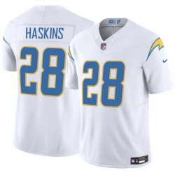 Men Los Angeles Chargers 28 Hassan Haskins White 2024 F U S E Vapor Limited Stitched Football Jersey