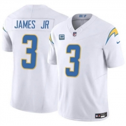 Men Los Angeles Chargers 3 Derwin James Jr  White 2024 F U S E  With 4 Star C Patch Vapor Untouchable Limited Stitched Jersey