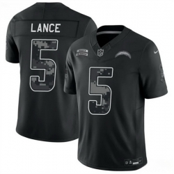 Men Los Angeles Chargers 5 Trey Lance Black F U S E 2026 Salute to Service Limited Stitched Football Jersey