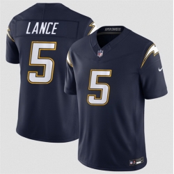 Men Los Angeles Chargers 5 Trey Lance Navy 2026 F U S E Alternate Vapor Limited Stitched Football Jersey