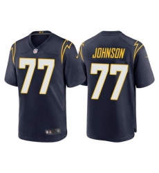 Men Los Angeles Chargers 77 Zion Johnson Navy Limited Stitched jersey