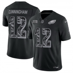 Men Philadelphia Eagles  12 Randall Cunningham Black F U S E  2026 Salute to Service Limited Stitched Football Jersey