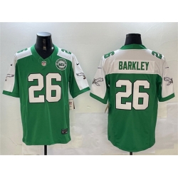 Men Philadelphia Eagles 26 Saquon Barkley Green White 2024 F U S E  With Patch Vapor Untouchable Limited Stitched Football Jersey