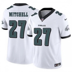 Men Philadelphia Eagles Quinyon Mitchell #27 White F U S E Stitched NFL Jersey