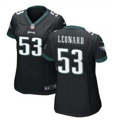 Women Philadelphia Eagles 53 Shaquille Leonard Black Stitched Football Jersey 