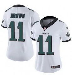 Women Philadelphia Eagles A.J. Brown #11 White F U S E Stitched NFL Jersey