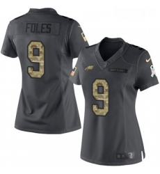 Womens Nike Philadelphia Eagles 9 Nick Foles Limited Black 2016 Salute to Service NFL Jersey