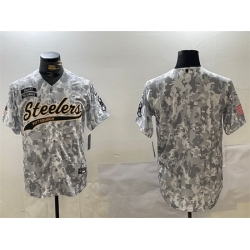 Men Pittsburgh Steelers Blank 2024 Arctic Camo Salute To Service Stitched Baseball Jersey