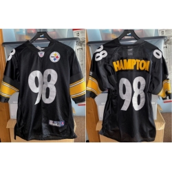 Men Pittsburgh Steelers NFL Jersey Reebok 98 Hampton Stitched NFL jersey