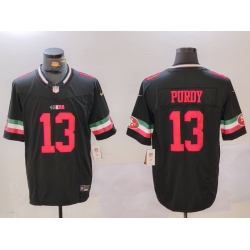 Men San Francisco 49ers 13 Brock Purdy Black F U S E  Mexico Vapor Limited Stitched Football Jersey