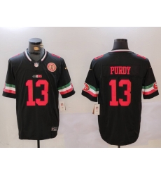 Men San Francisco 49ers 13 Brock Purdy Black F U S E  Mexico With Gate Bridge Patch Vapor Limited Stitched Football Jersey