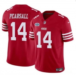 Men San Francisco 49ers 14 Ricky Pearsall Red 2024 With Draft Patch F U S E  Vapor Untouchable Limited Stitched Football Jersey