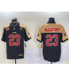 Men San Francisco 49ers 23 Christian McCaffrey BlackWhite 2024 F U S E Patch Alternate Vapor Limited Stitched Football Jersey