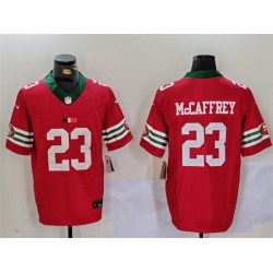 Men San Francisco 49ers 23 Christian McCaffrey Red F U S E  Mexico Vapor Limited Stitched Football Jersey