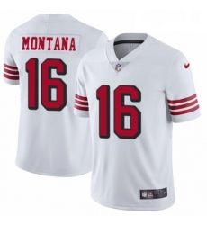 Mens Nike San Francisco 49ers 16 Joe Montana Limited White Rush Vapor Untouchable NFL Jersey