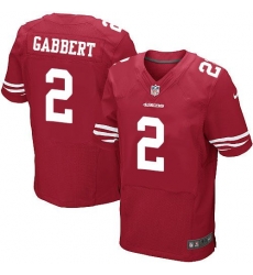 Nike 49ers #2 Blaine Gabbert Red Team Color Mens Stitched NFL Elite Jersey