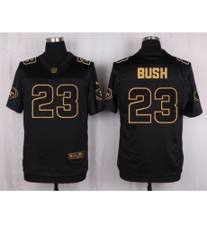 Nike 49ers #23 Reggie Bush Black Mens Stitched NFL Elite Pro Line Gold Collection Jersey