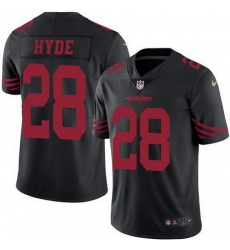 Nike 49ers #28 Carlos Hyde Black Youth Stitched NFL Limited Rush Jersey