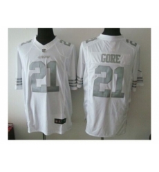 Nike San Francisco 49ers 21 Frank Gore White Game Platinum NFL Jersey