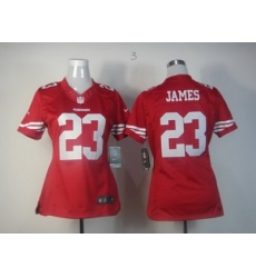 Women Nike San Francisco 49ers #23 James Red jerseys (Limited)