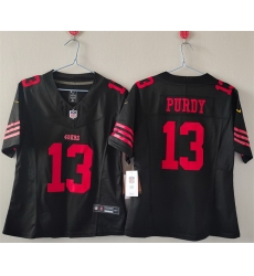 Women San Francisco 49ers 13 Brock Purdy Black F U S E Vapor Untouchable Stitched Jersey Women San Francisco 49ers 13 Brock Purdy Black F U S E Vapor Untouchable Stitched Jersey