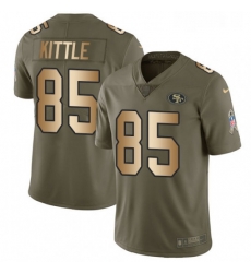 Youth Nike San Francisco 49ers 85 George Kittle Limited OliveGold 2017 Salute to Service NFL Jersey