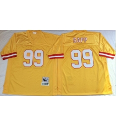 Buccaneers 99 Warren Sapp Yellow Throwback Jersey