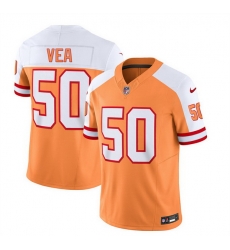 Men Tampa Bay Buccaneers 50 Vita Vea 2023 F U S E  White Gold Throwback Limited Stitched Jersey