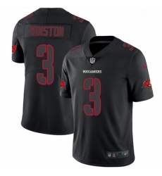 Mens Nike Tampa Bay Buccaneers 3 Jameis Winston Limited Black Rush Impact NFL Jersey