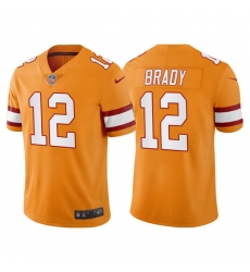 Men's Tampa Bay Buccaneers #12 Tom Brady Orange Vapor Untouchable Limited Stitched Jersey