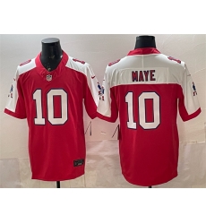 Men New England Patriots 10 Drake Maye Red Alternate F U S E  Throwback Vapor Limited Stitched Football Jersey